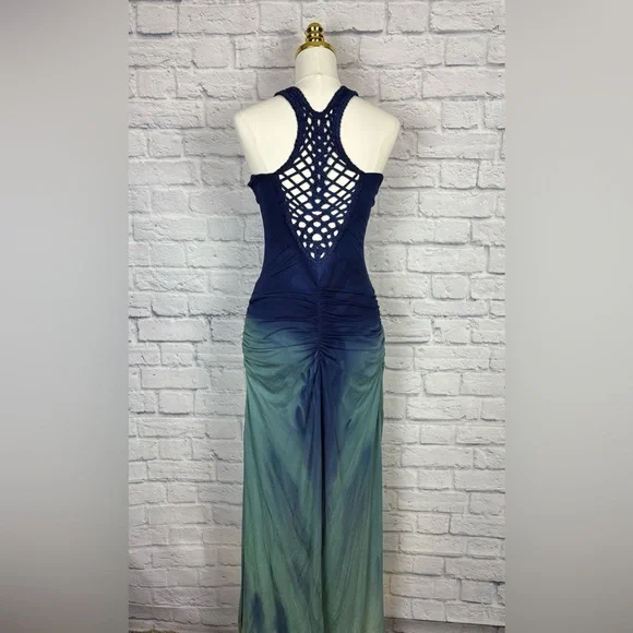 SKY MAXI DRESS AQUA OMBRE Size M - Picture 3 of 9